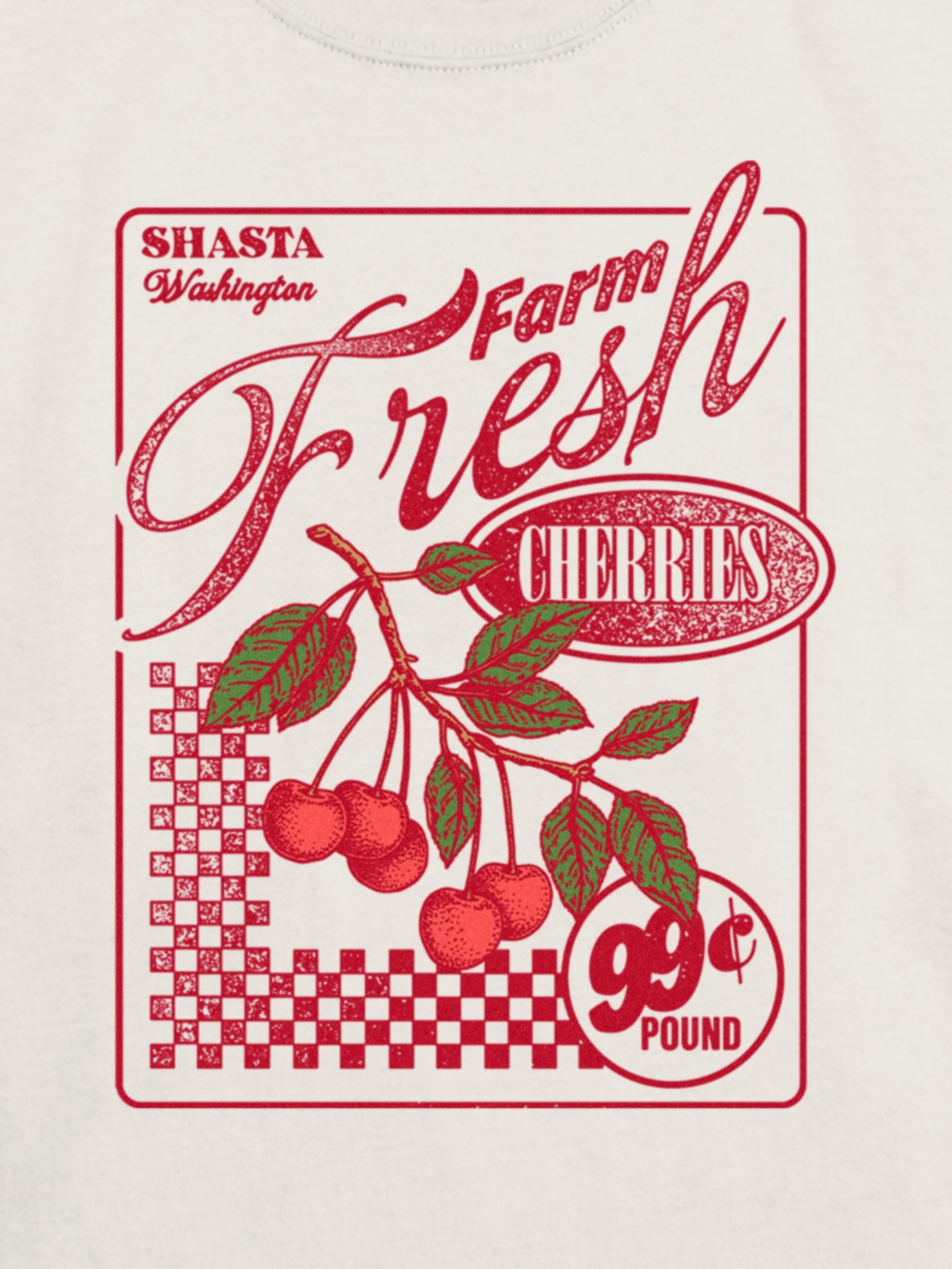 Детская футболка Gap Farm Fresh Cherries Graphic, цвет: Молочный белый — фото 3