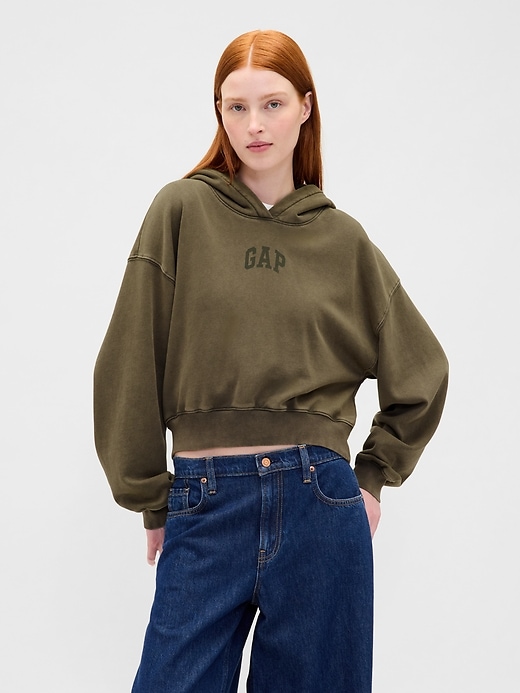 Image number 1 showing, VintageSoft Crop Logo Hoodie