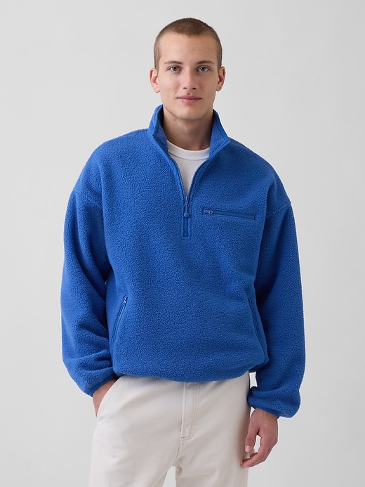 Image number 1 showing, Sherpa Oversized Half-Zip Pullover
