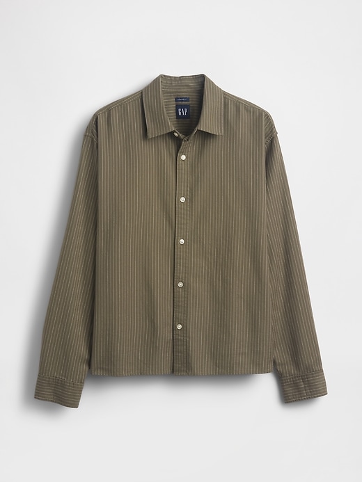 Image number 5 showing, Relaxed Crop Straight-Hem Oxford Shirt