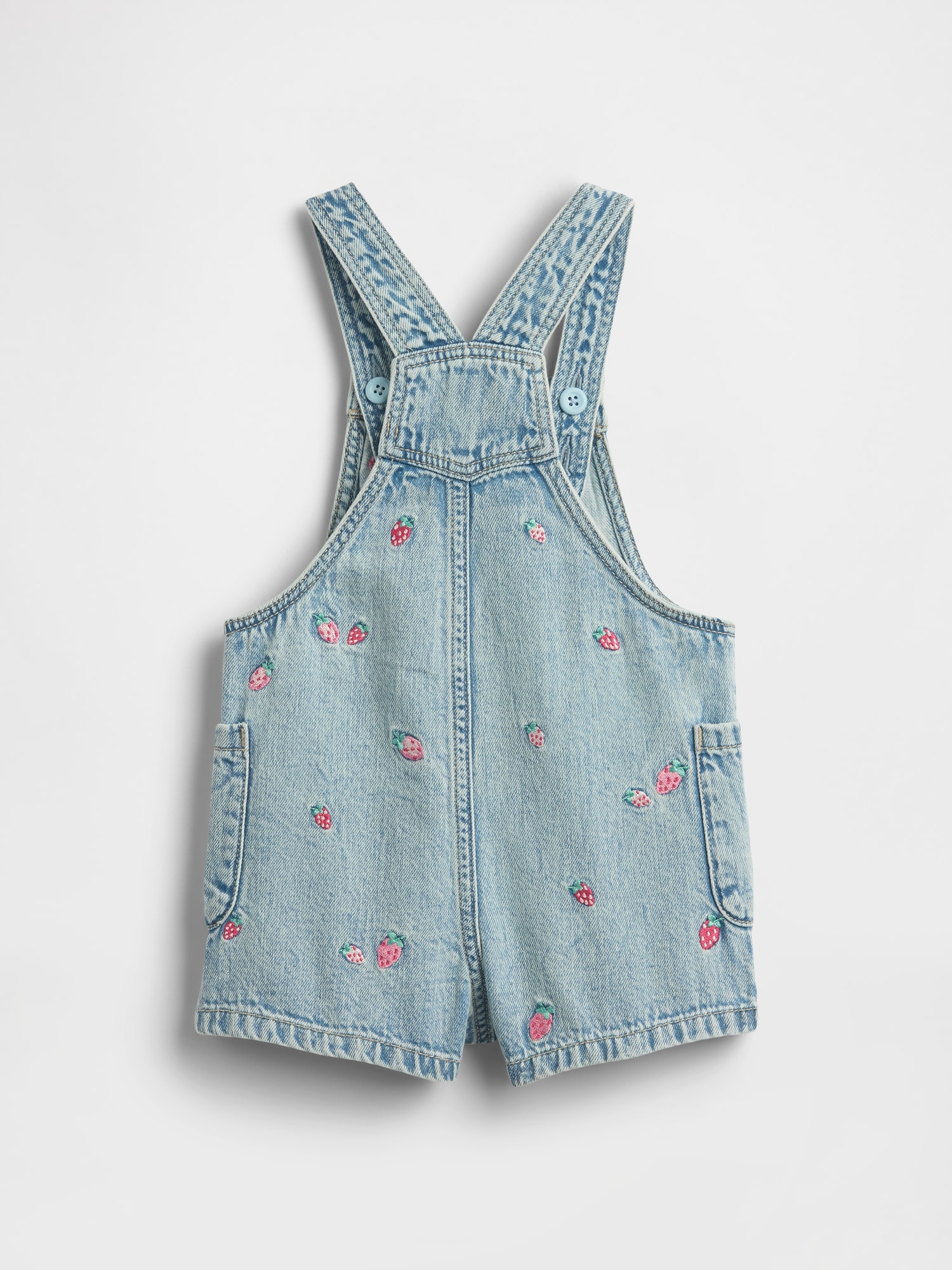 Baby & Toddler Embroidered Denim Shortalls