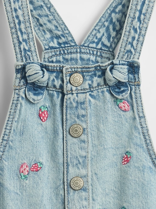 Image number 3 showing, Baby & Toddlern Embroidered Denim Shortalls