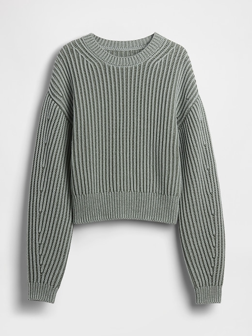 Image number 5 showing, 100% Cotton Barrel-Sleeve Crop Sweater