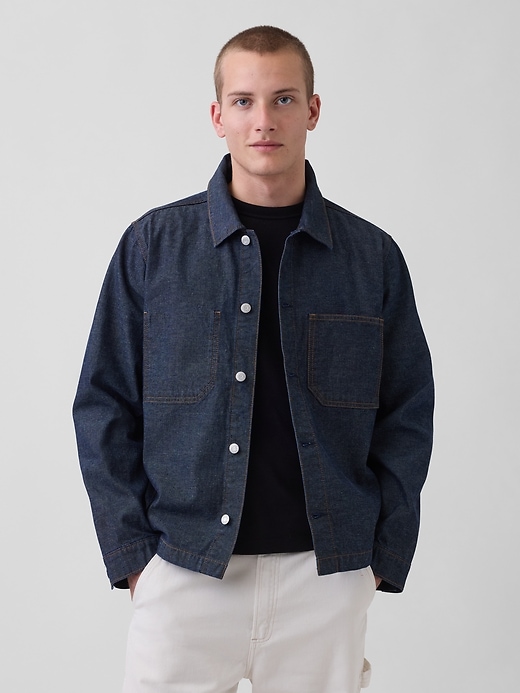 Image number 1 showing, Canvas Denim Relaxed Shirt Jacket