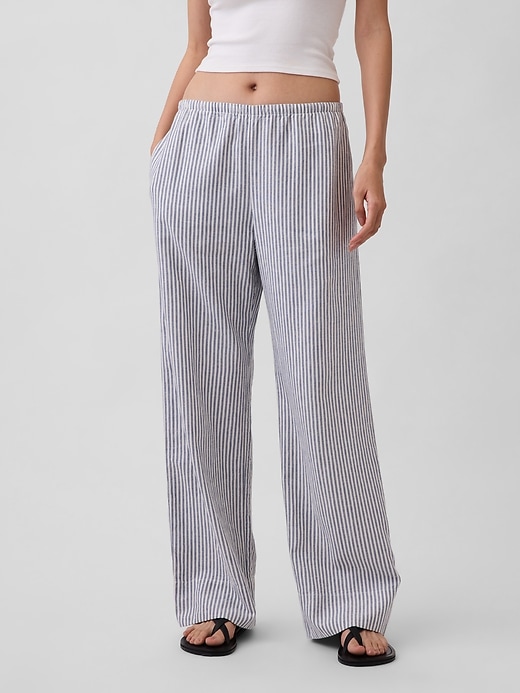 Image number 2 showing, Linen-Blend Relaxed Wide-Leg Pants