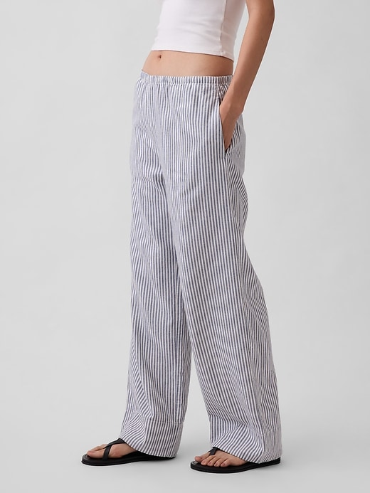 Image number 3 showing, Linen-Blend Relaxed Wide-Leg Pants