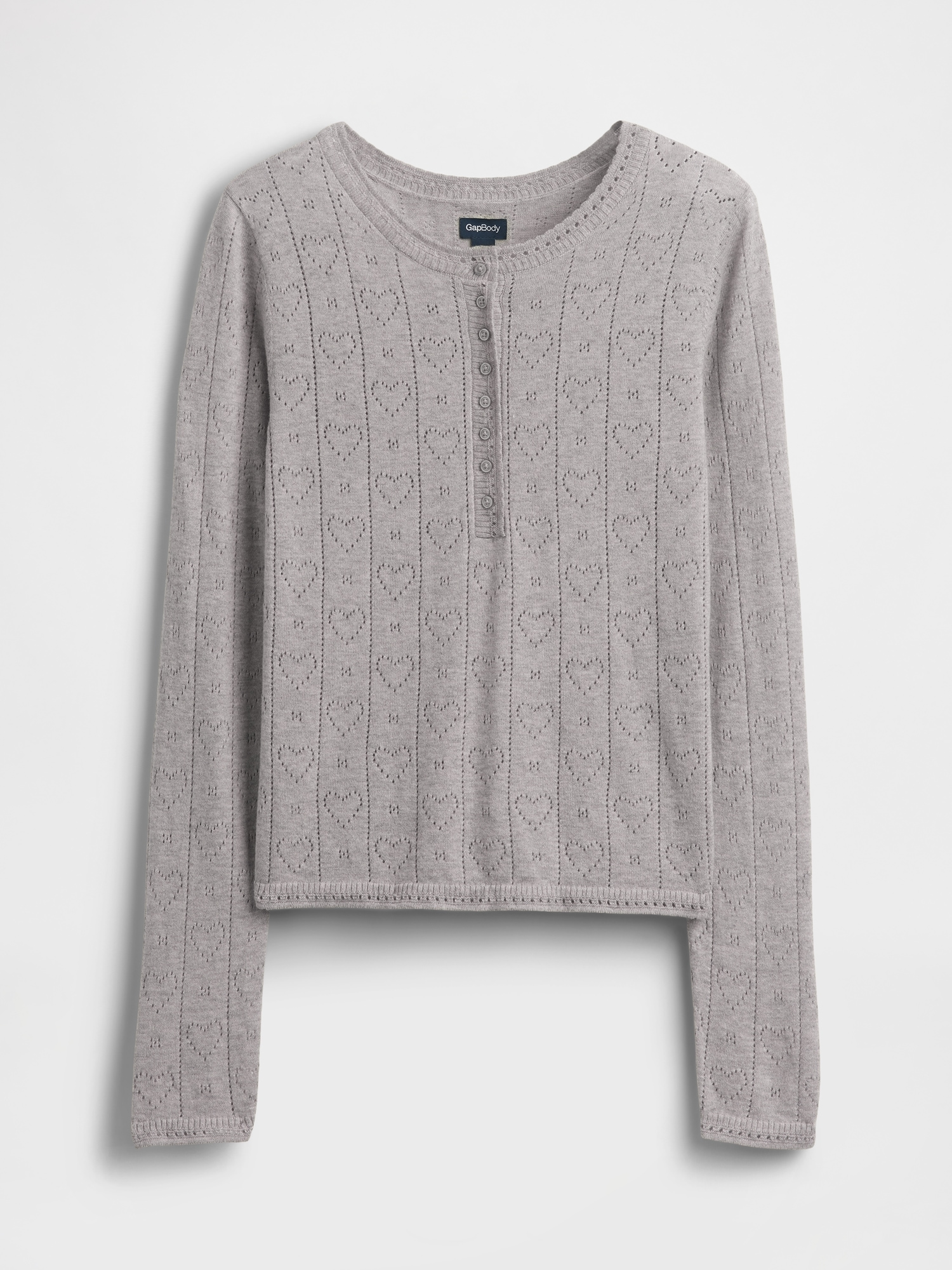 Lightweight CashSoft Pointelle Heart PJ Top