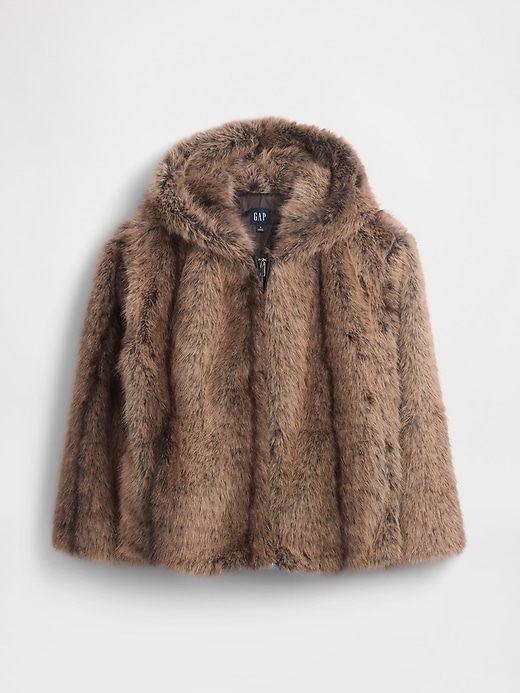 Faux Fur Relaxed Zip Hoodie | Gap