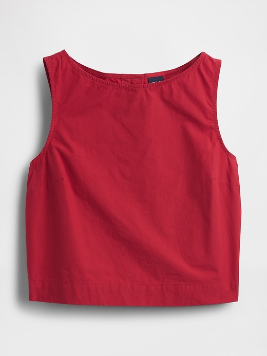 Image number 5 showing, Poplin Boatneck Shell Tank Top