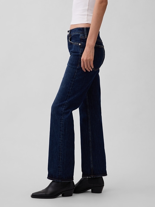 Image number 3 showing, Mid Rise Relaxed Straight Jeans