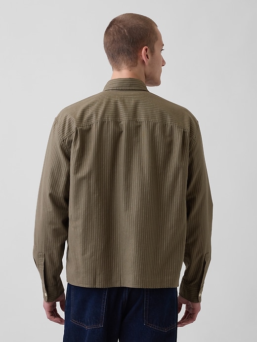 Image number 3 showing, Relaxed Crop Straight-Hem Oxford Shirt