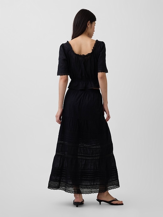 Image number 2 showing, Lace-Trim Maxi Skirt