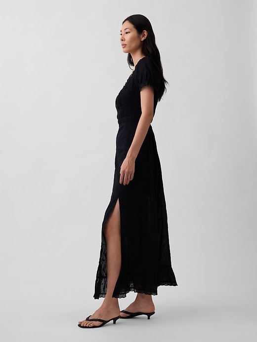 Image number 3 showing, Embroidered Puff-Sleeve Maxi Dress