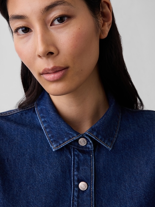 Image number 4 showing, Denim Fitted Peplum Top