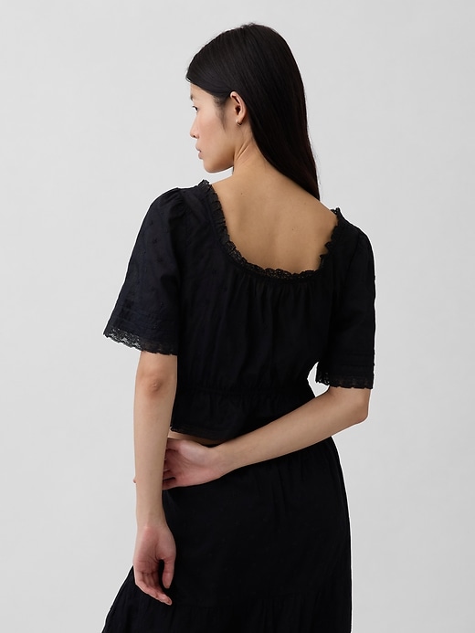 Image number 3 showing, Lace-Trim Peplum Top