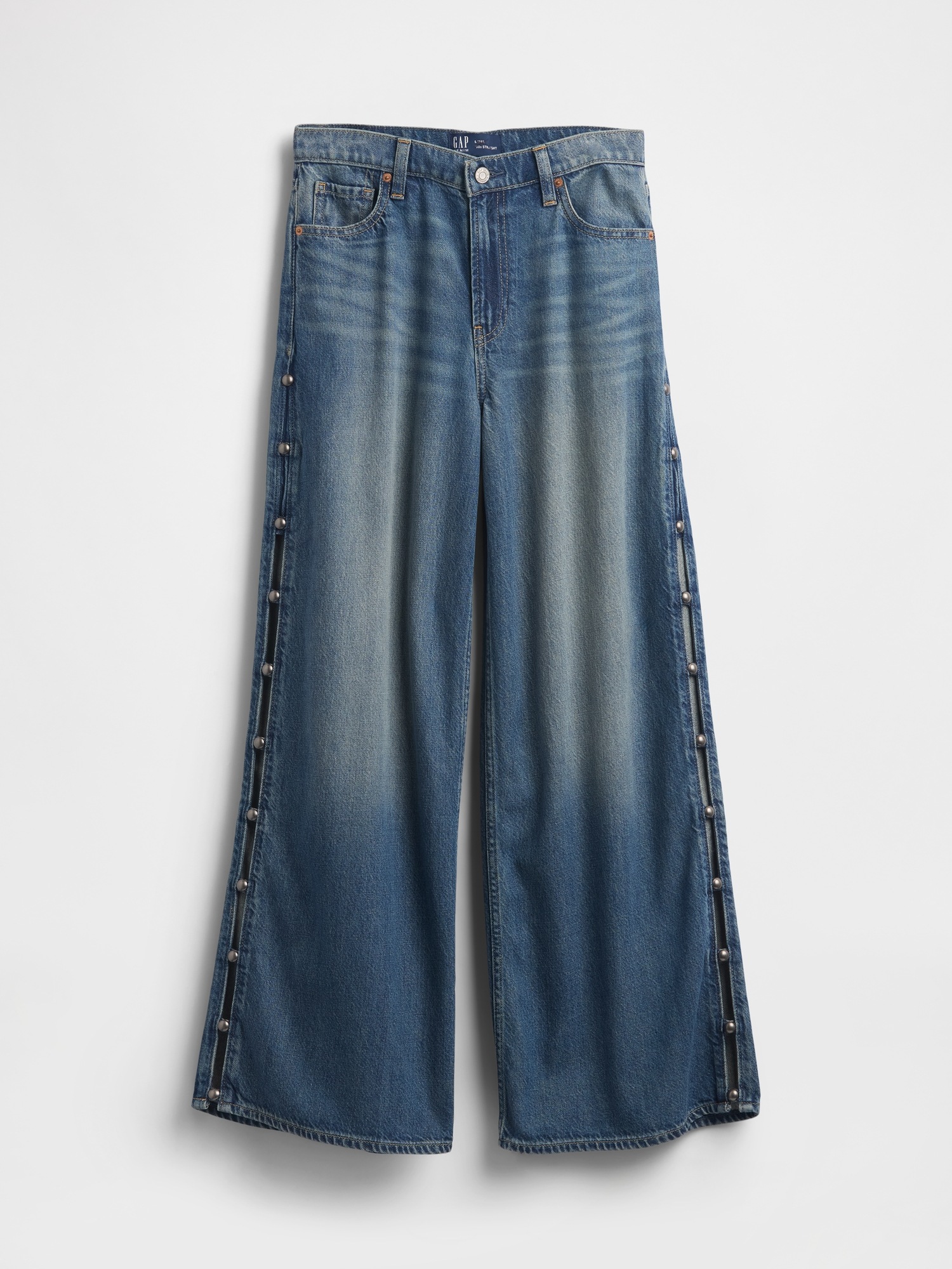 Женские джинсы Gap Mid Rise UltraSoft Studded Baggy Jeans — фото 5