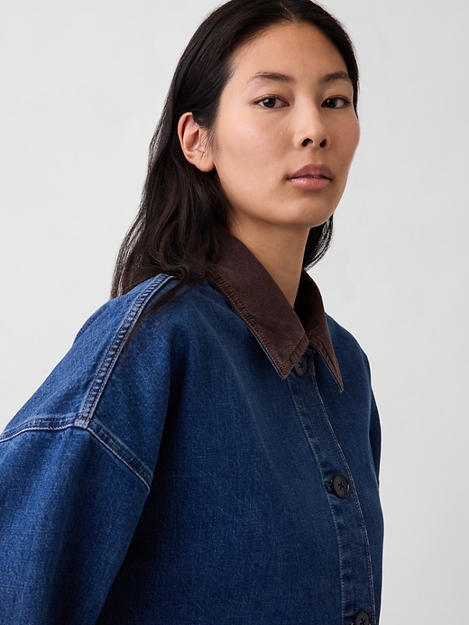 Image number 4 showing, Oversized Denim Car Coat