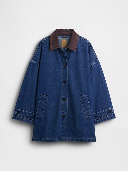 Image number 6 showing, Oversized Denim Car Coat