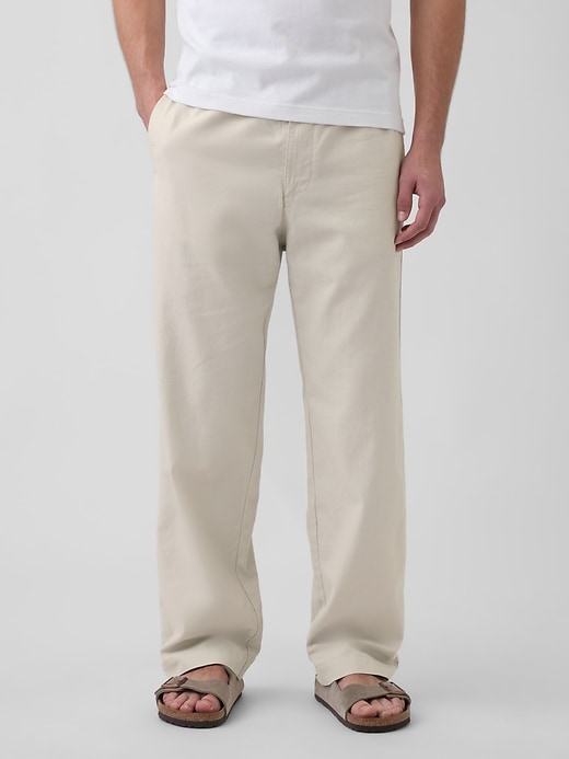 Image number 2 showing, Linen-Cotton Relaxed Taper Pants