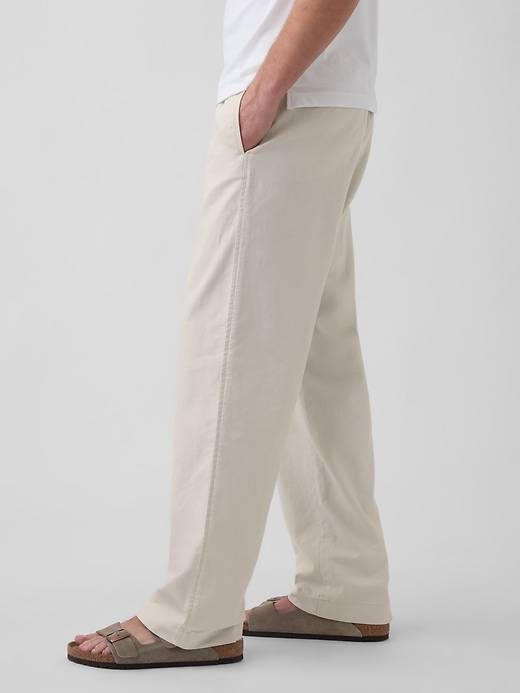 Image number 3 showing, Linen-Cotton Relaxed Taper Pants