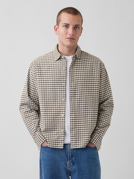 Image number 1 showing, Relaxed Straight-Hem Oxford Shirt