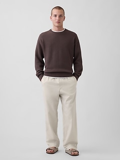 Linen-Cotton Relaxed Taper Pants