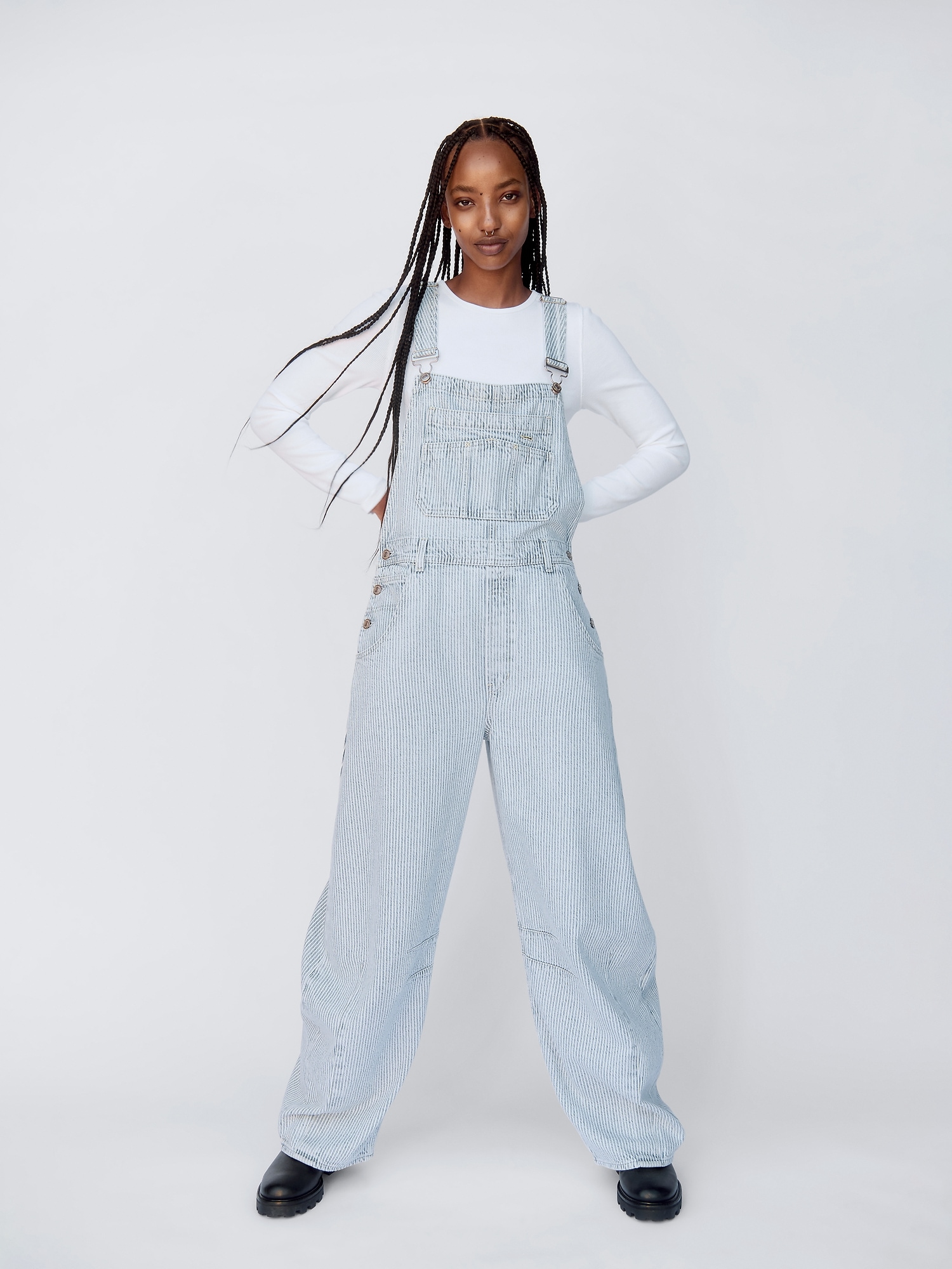 UltraSoft Denim Horseshoe Overalls