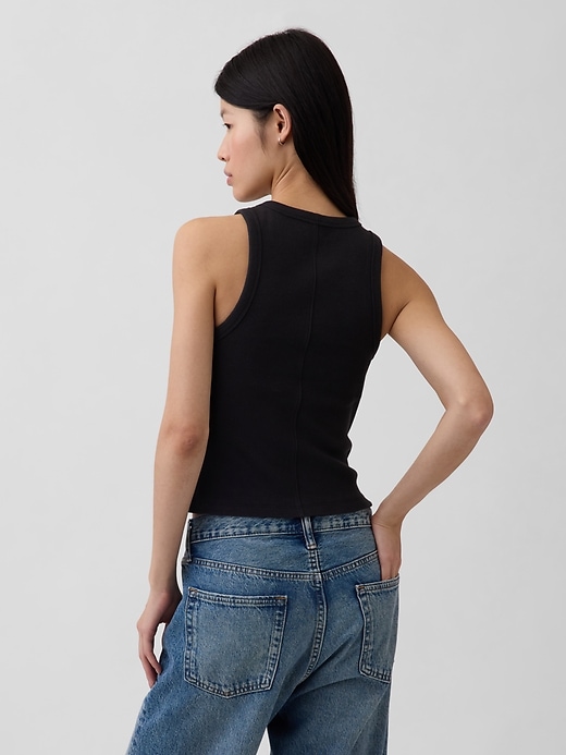Image number 3 showing, Heavyweight Rib Halter Tank Top