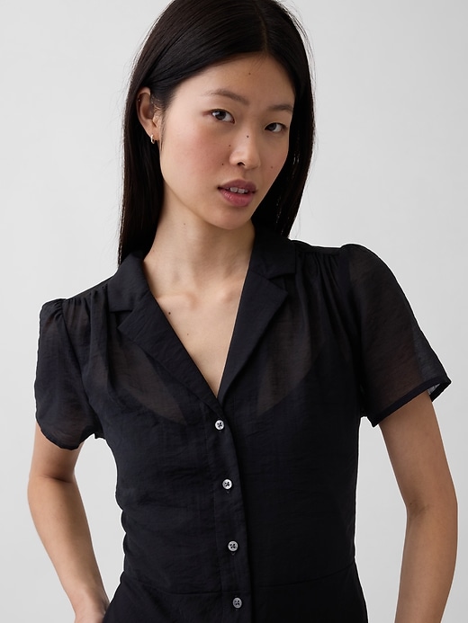 Image number 4 showing, Sheer Midi Shirtdress