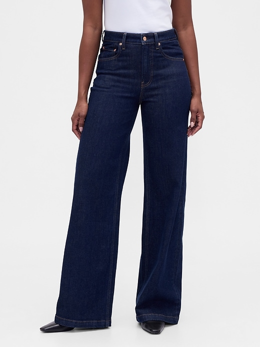Image number 2 showing, Curvy High Rise Stride Wide-Leg Jeans