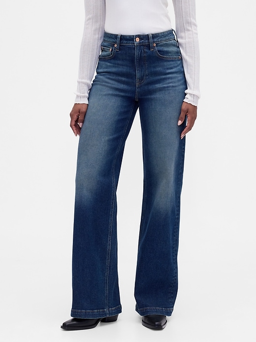Image number 2 showing, Curvy High Rise Stride Wide-Leg Jeans