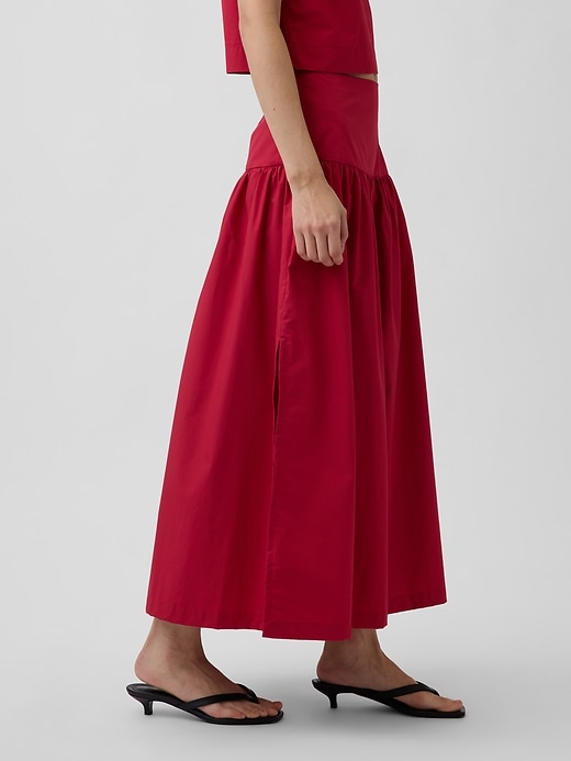 Image number 3 showing, Poplin Drop-Waist Maxi Skirt