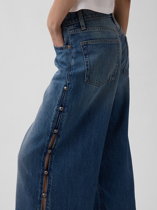 Image number 6 showing, Mid Rise UltraSoft Studded Baggy Jeans