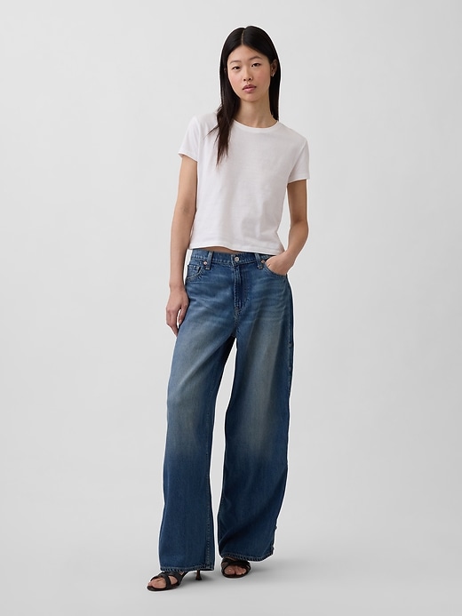 Image number 1 showing, Mid Rise UltraSoft Studded Baggy Jeans
