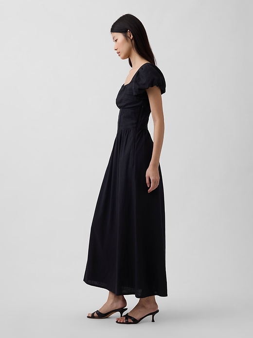 Image number 3 showing, Linen-Blend Drop-Waist Maxi Dress