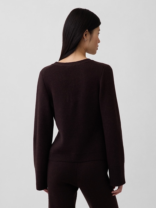 Image number 3 showing, Cotton-Blend Relaxed V-Neck Cardigan Sweater