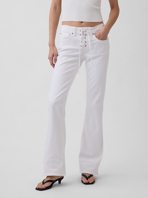 Image number 2 showing, Low Rise Long & Lean Lace-Up Jeans