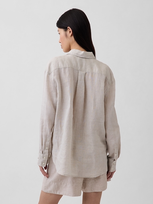 Image number 3 showing, 100% Linen Oversized Shirt