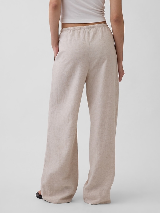 Image number 4 showing, Linen-Blend Relaxed Wide-Leg Pants