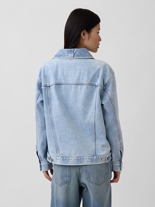 Image number 3 showing, Denim Oversized Shawl Denim Jacket