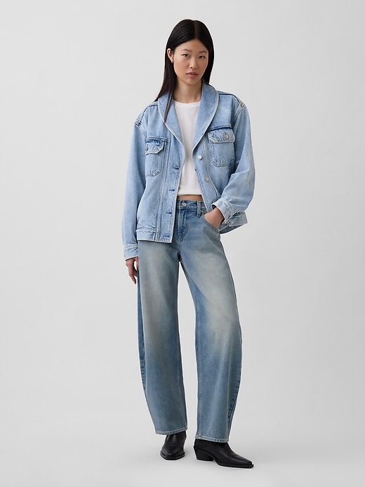 Image number 2 showing, Denim Oversized Shawl Denim Jacket