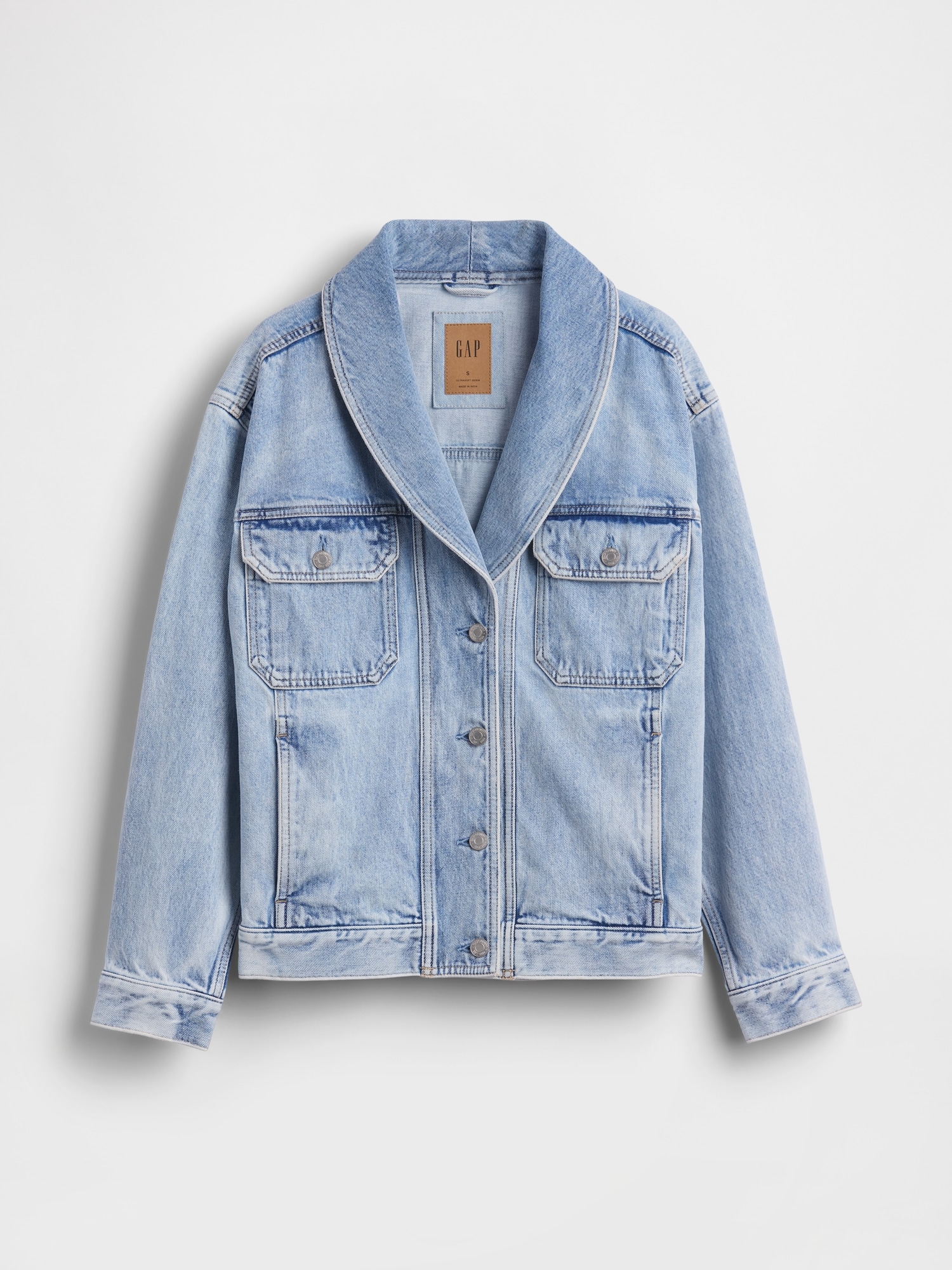 Denim Oversized Shawl Jacket