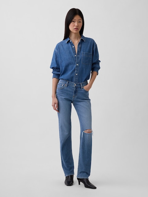 Low Rise '90s Slim Straight Jeans