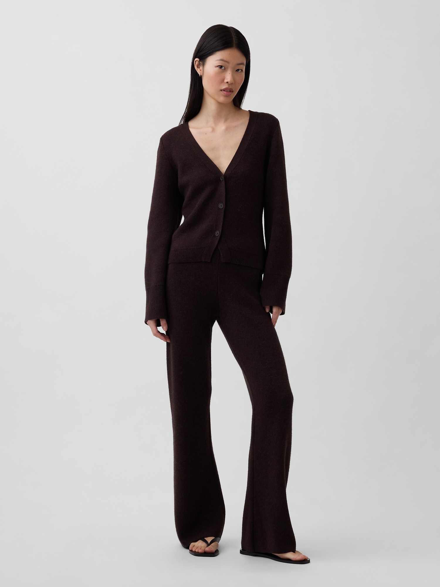 Low Rise Cotton-Blend Boot Sweater Pants