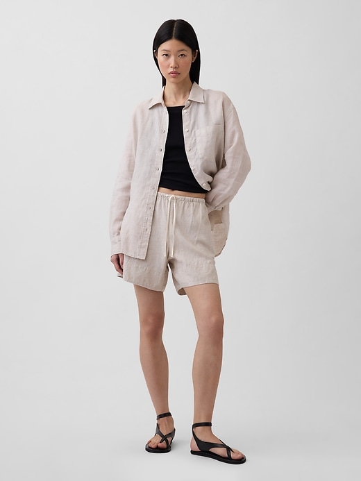 Image number 1 showing, Linen-Blend Easy Shorts