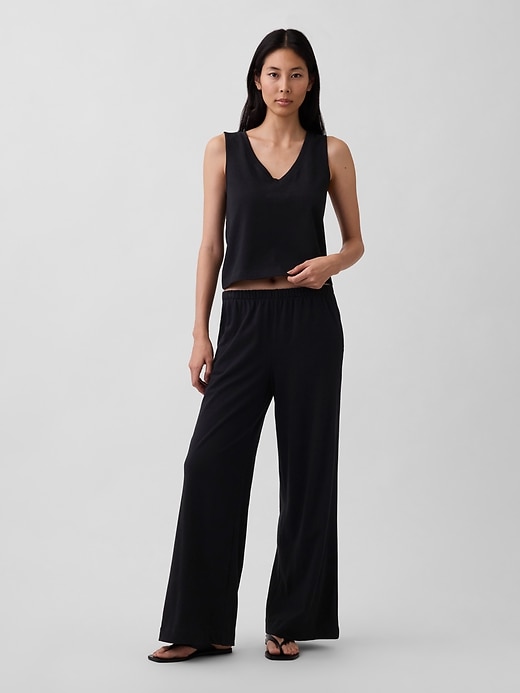 Image number 1 showing, Heavyweight Easy Wide-Leg Pants