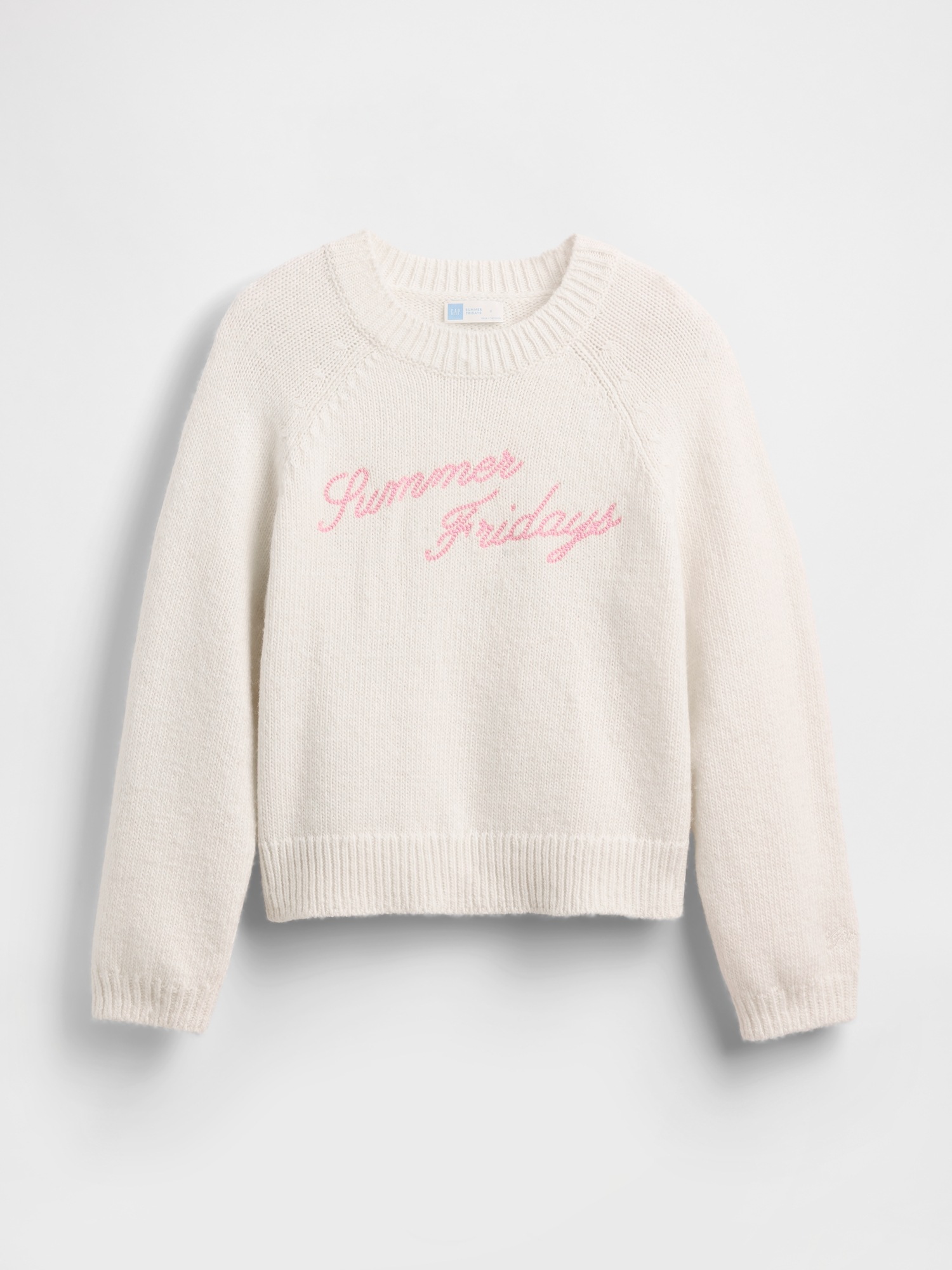 Женский свитер Gap × Summer Fridays Oversized Logo, цвет: Слоновая кость бежевый — фото 6