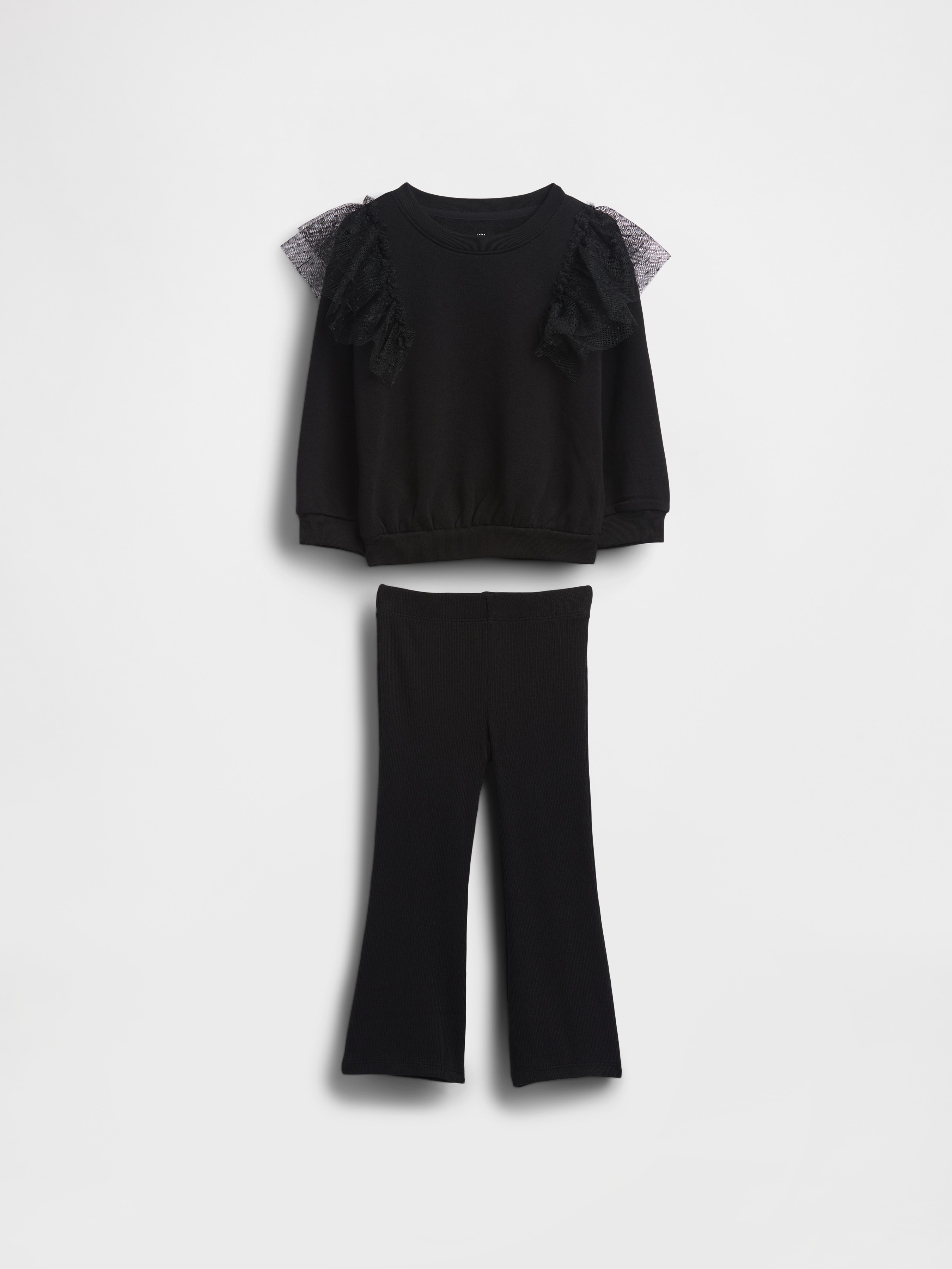 Baby & Toddler Tulle Sweatshirt & Rib Flare Leggings Set