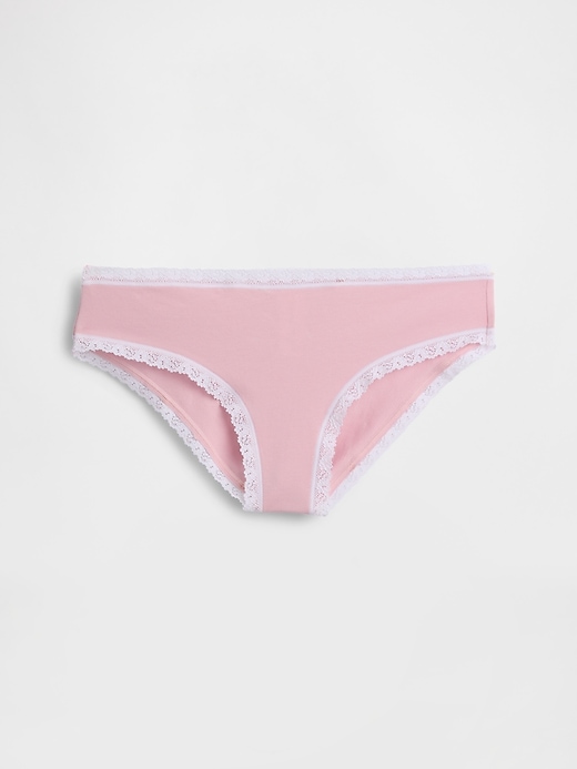 Image number 3 showing, Organic Stretch Cotton Lace-Trim Hipster