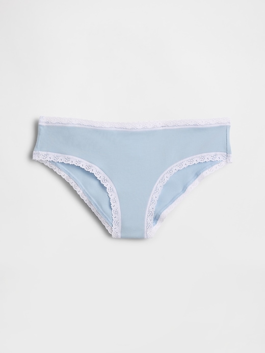 Image number 4 showing, Organic Stretch Cotton Lace-Trim Hipster